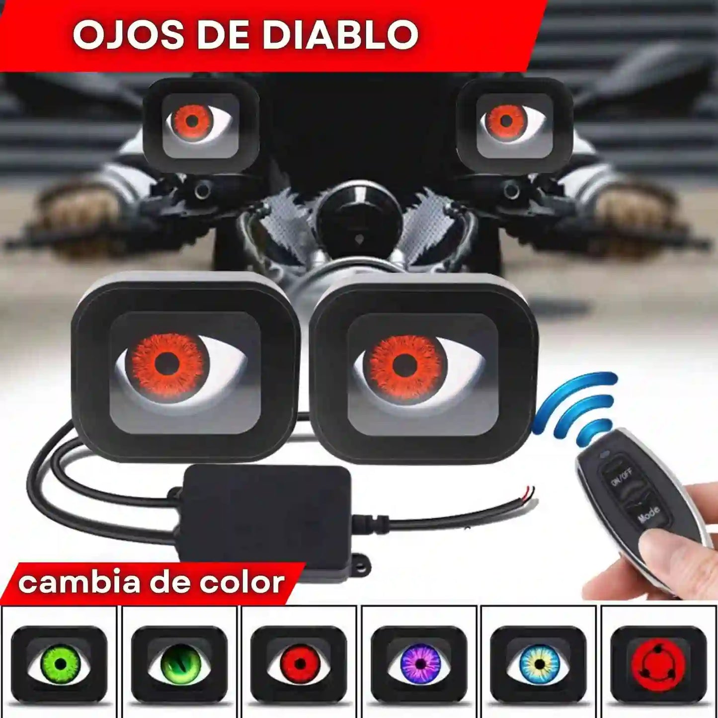 OJOS DE DIABLO PARA MOTO (2 unidades)