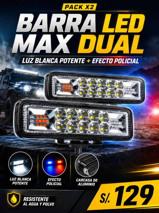 BARRA LED DE 6 PULGADAS (luz blanca fija con efecto policial)
