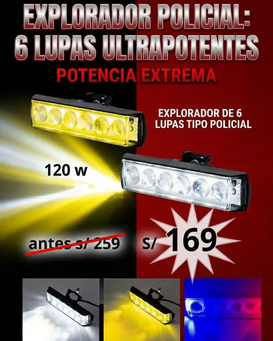 EXPLORADOR POLICIAL - 6 LUPAS ULTRAPOTENTES