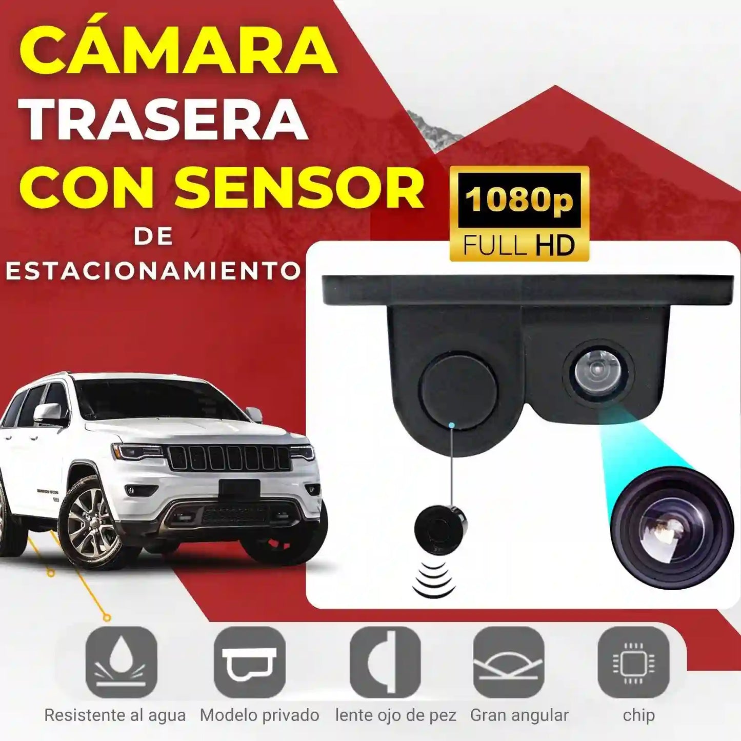 CÁMARA TRASERA CON SENSOR DE ESTACIONAMIENTO