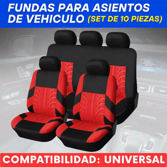 FUNDAS PARA ASIENTOS DE VEHÍCULO (SET DE 10 PIEZAS) F-RU