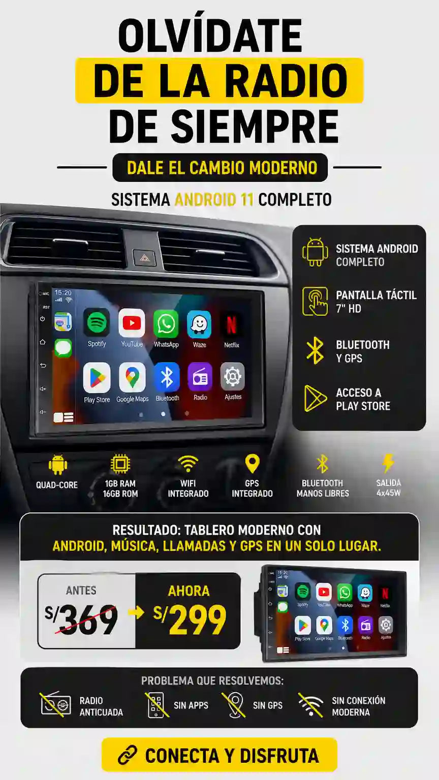 AUTORADIO TÁCTIL 7 PULGADAS CON ANDROID