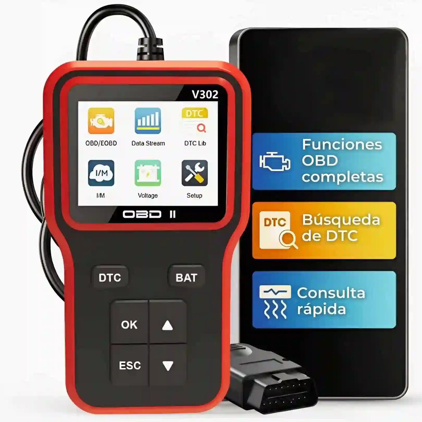 ESCÁNER DE DIAGNÓSTICO AUTOMOTRIZ-V302 n-t