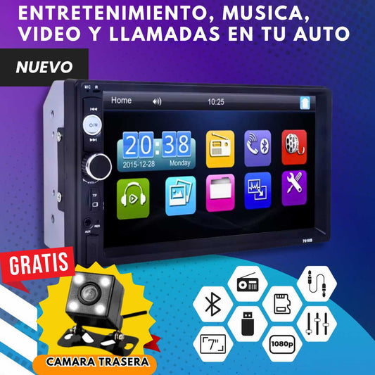 AUTORADIO TACTIL  DE 7¨+ CÁMARA (LLAMADAS/MUSICA/VIDEOS/ +) F-RU