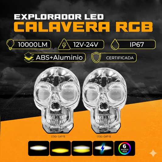 EXPLORADOR SUPER LED *CALAVERA MULTICOLOR*  F-RU