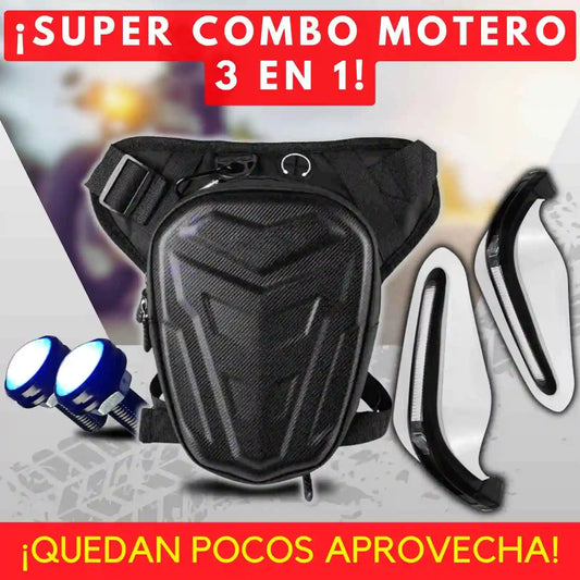 SUPER COMBO MOTERO (cubre manija con luz-piernera-ojos de águila) F-RU