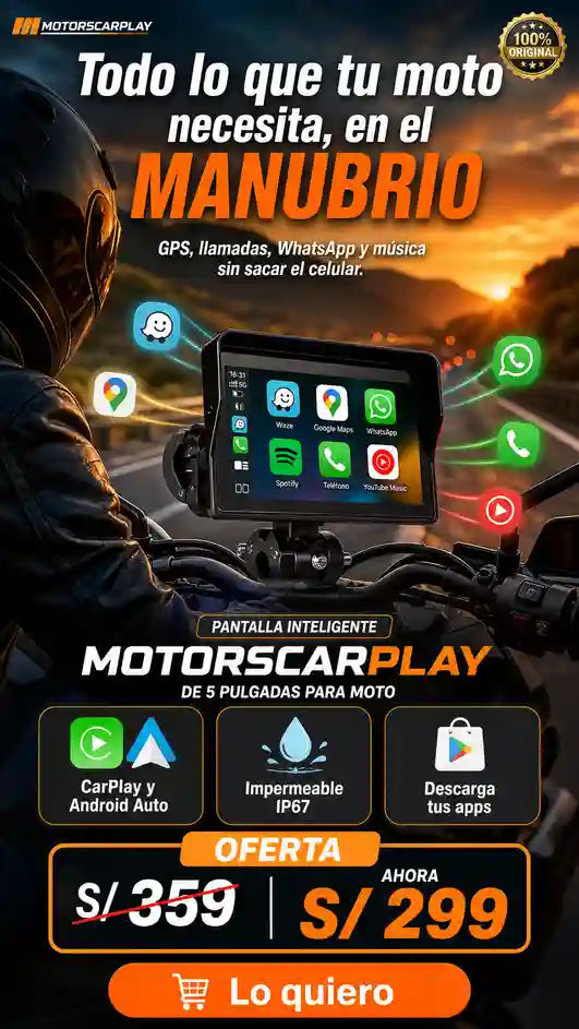PANTALLA CARPLAY Y ANDROID AUTO PARA MOTO