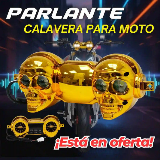 PARLANTE CALAVERA PARA MOTO CON LUZ LED F-RUn